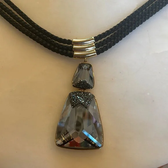Swarovski large Crystal on rope pendant - Picture 4 of 13